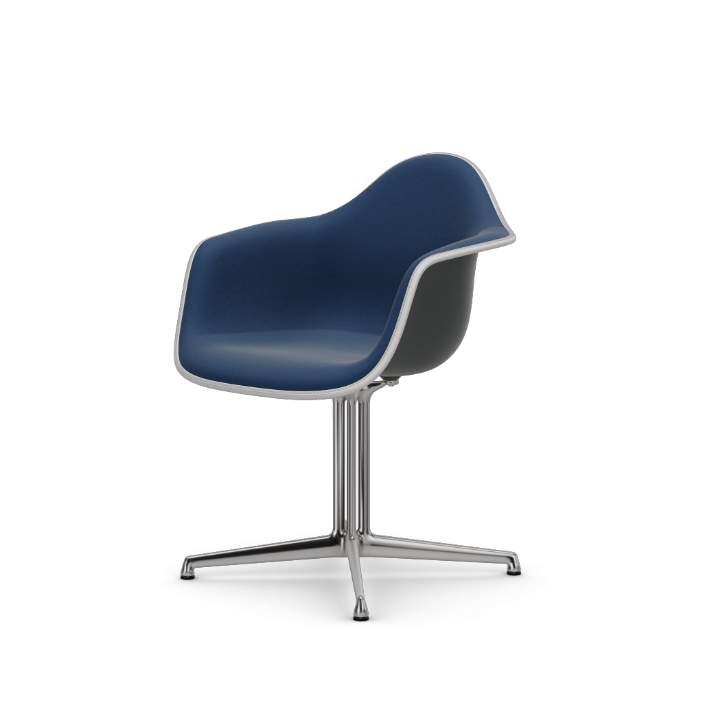 Eames Plastic Armchair DAL (with full upholstery) (Colour of seat shell - granite grey) (Request Info)