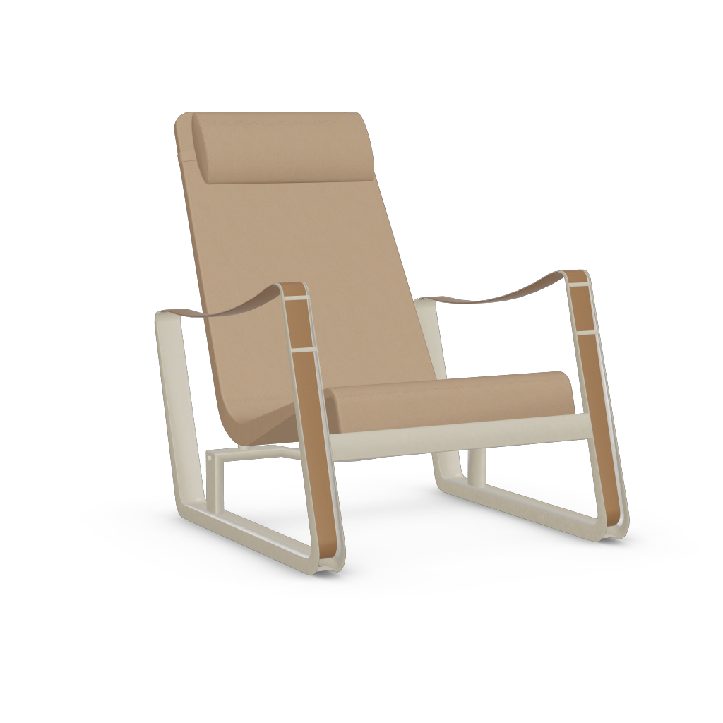 Cite Lounge Chair (Prouve Blanc Colombe (Ecru) powder-coated (smooth)) by Vitra