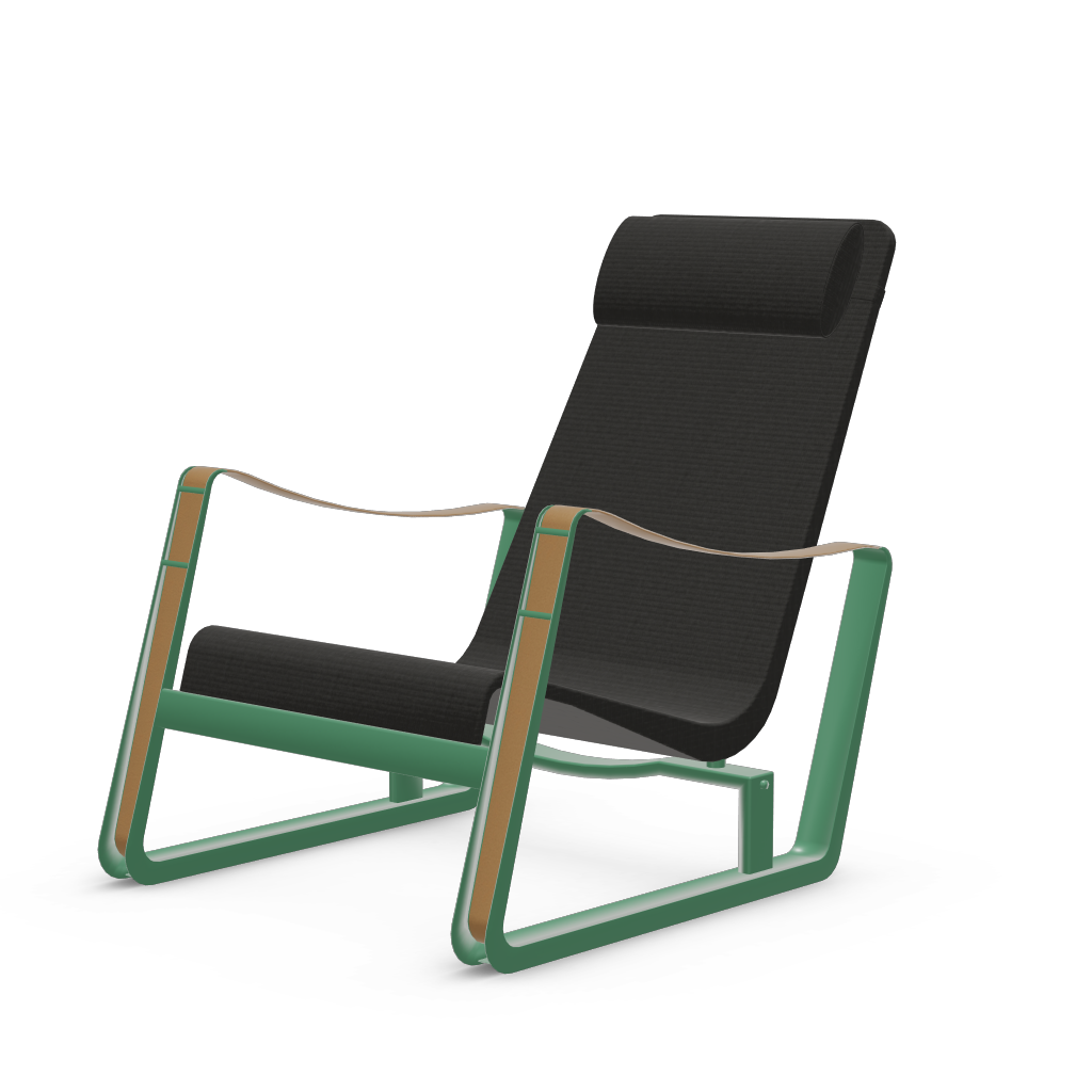 Cite Lounge Chair (Prouve Ble Vert powder-coated (smooth)) by Vitra