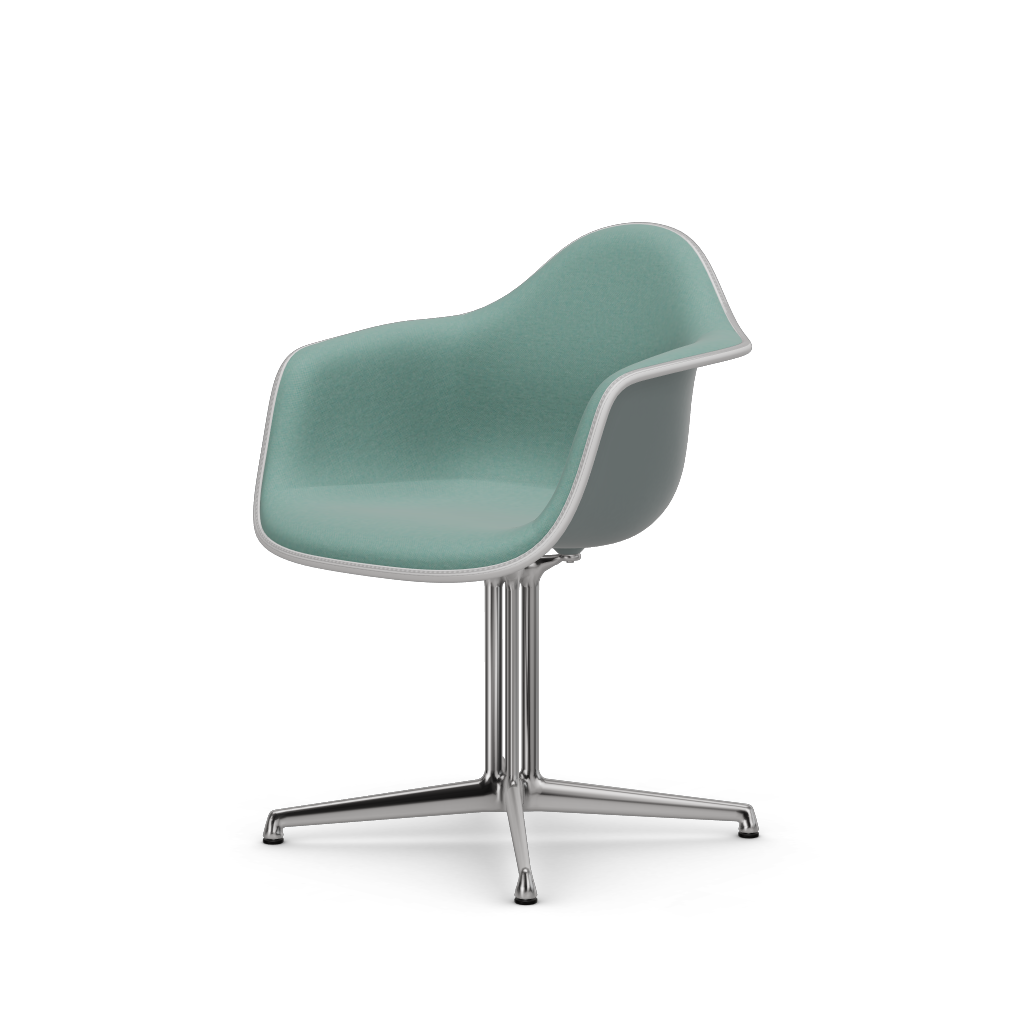 Eames Plastic Armchair DAL (with full upholstery) (Colour of seat shell - light grey) (Request Info)