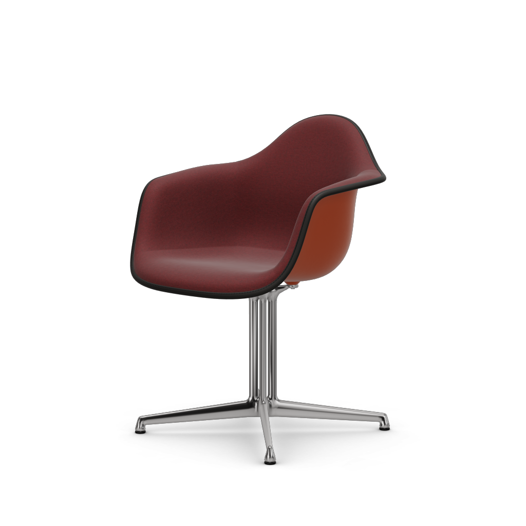 Eames Plastic Armchair DAL (with full upholstery) (Colour of seat shell - rusty orange) (Request Info)