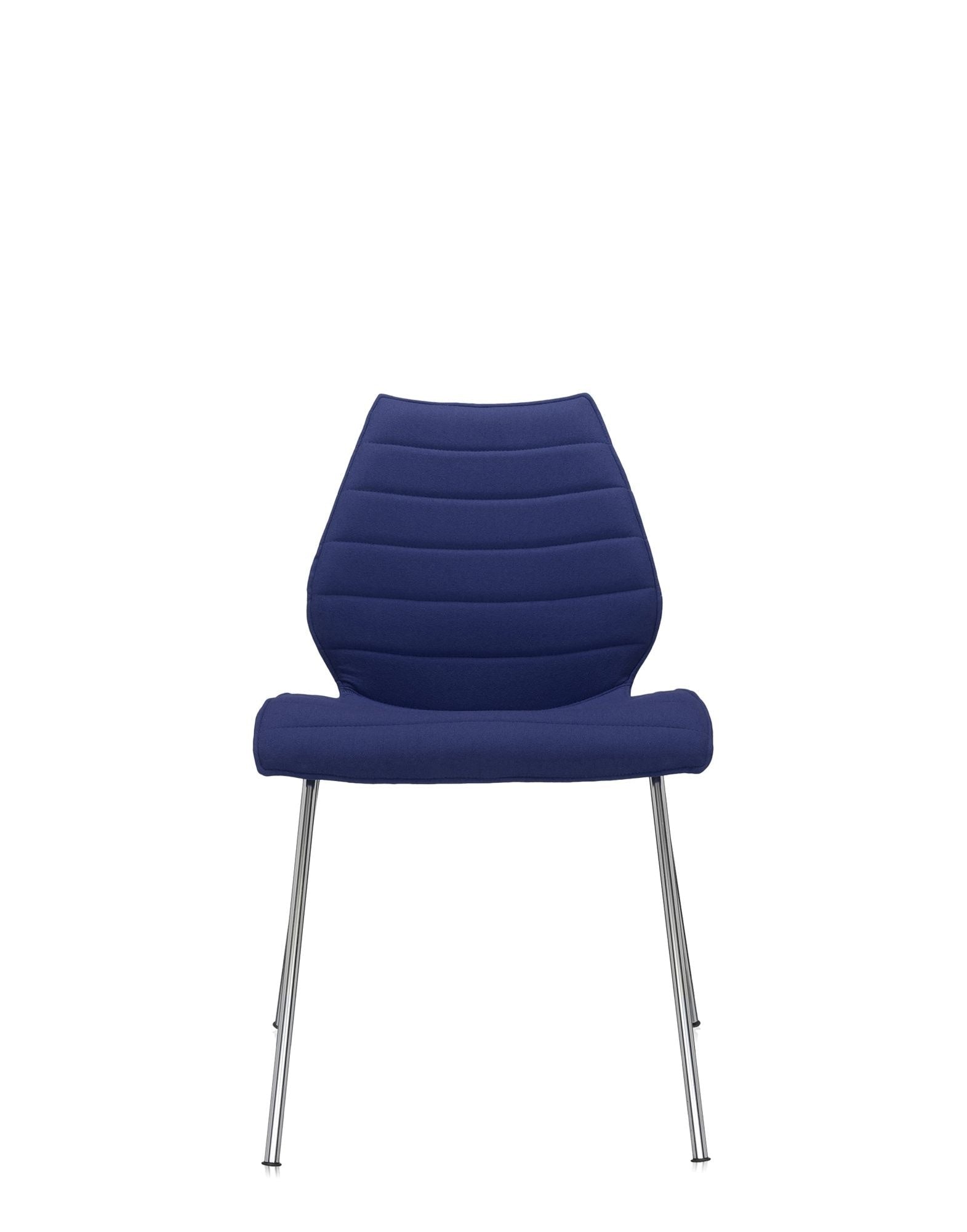 Maui Soft Chair by Kartell #TREVIRA/BLUE TREVIRA/CHROME STEEL