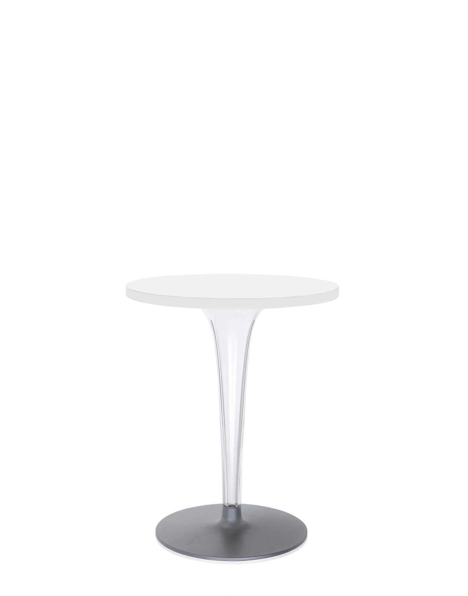 Top Top Round Outdoor Bar Table by Kartell #WHITE MELAMINE/60 cm/Transparent PMMA