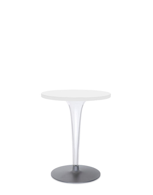 Top Top Round Outdoor Bar Table by Kartell #WHITE MELAMINE/60 cm/Transparent PMMA