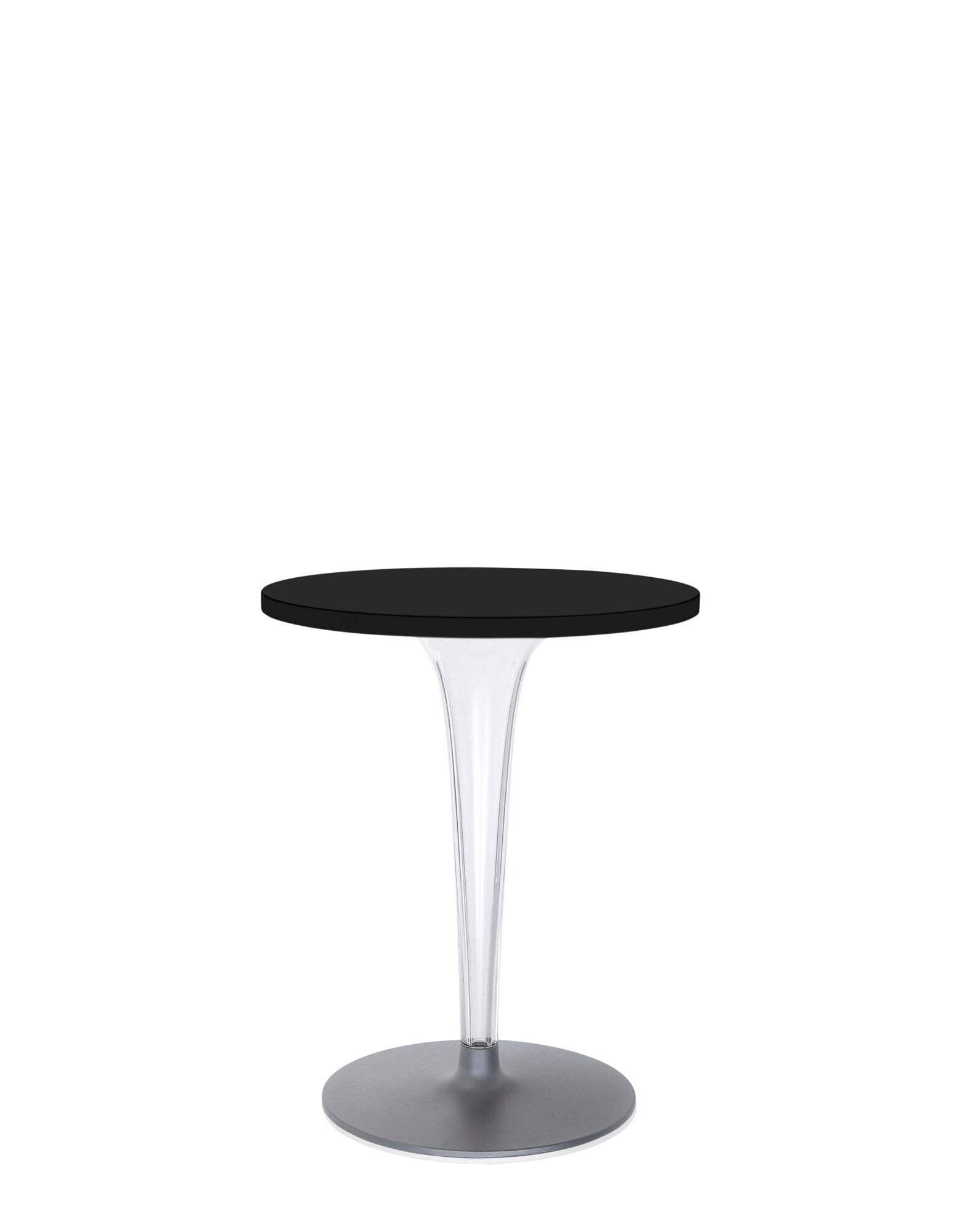 Top Top Round Outdoor Bar Table by Kartell #BLACK MELAMINE/60 cm/Transparent PMMA