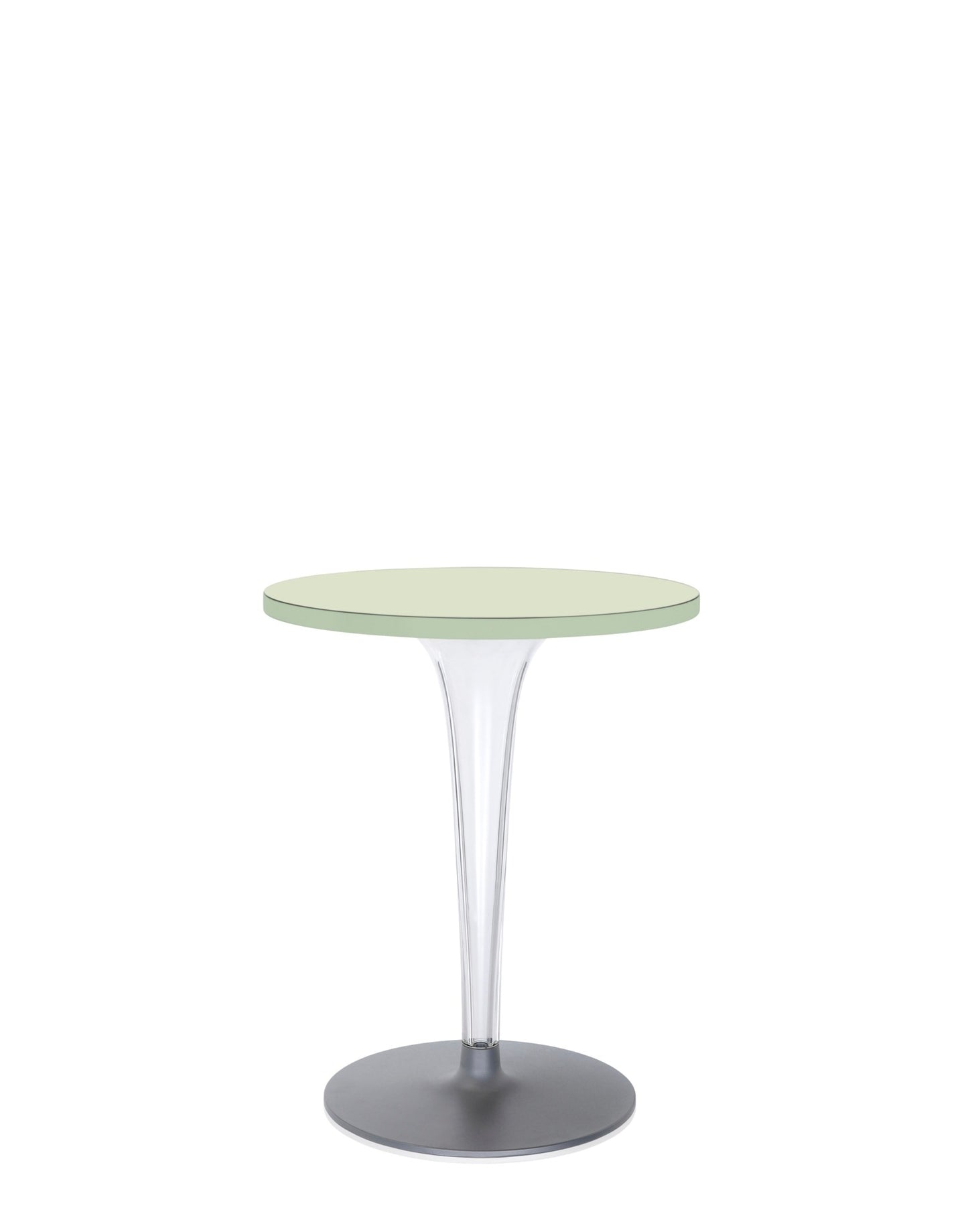 Top Top Round Outdoor Bar Table by Kartell #GREEN MELAMINE/60 cm/Transparent PMMA