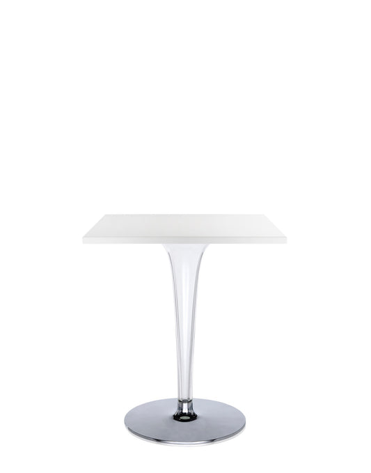 Top Top Square Bar Table by Kartell #WHITE MELAMINE/60 cm/Transparent PMMA