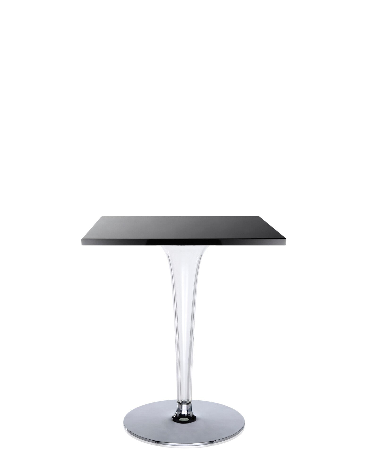 Top Top Square Bar Table by Kartell #BLACK MELAMINE/60 cm/Transparent PMMA