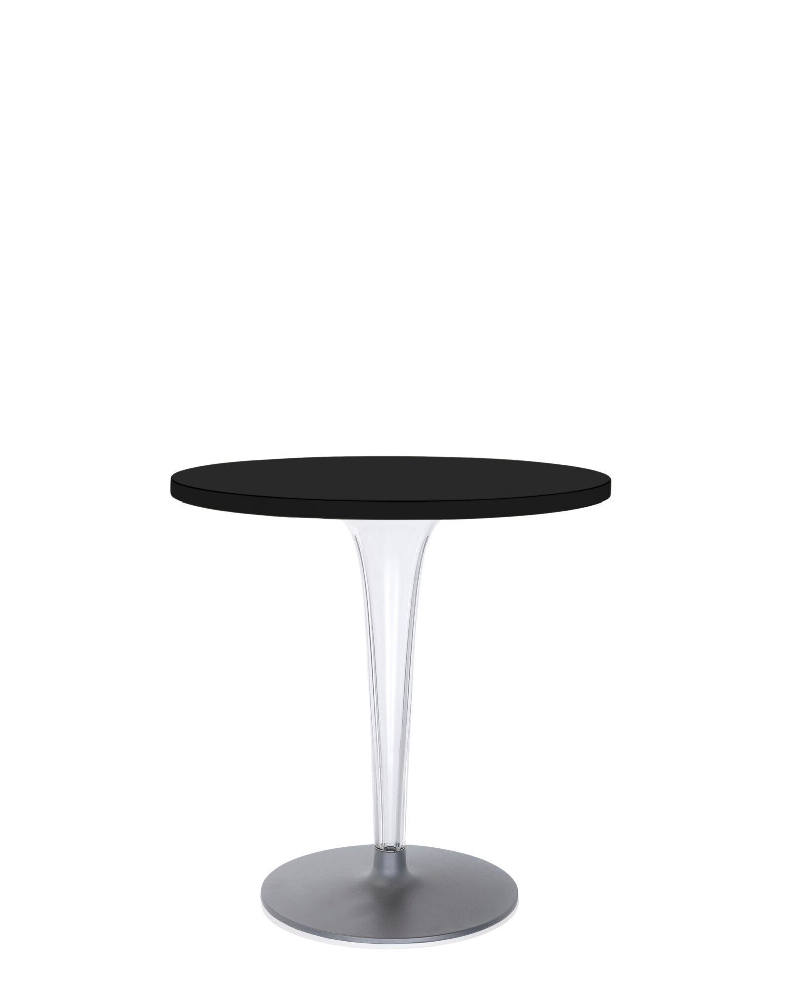 Top Top Round Outdoor Bar Table by Kartell #BLACK MELAMINE/70 cm/Transparent PMMA