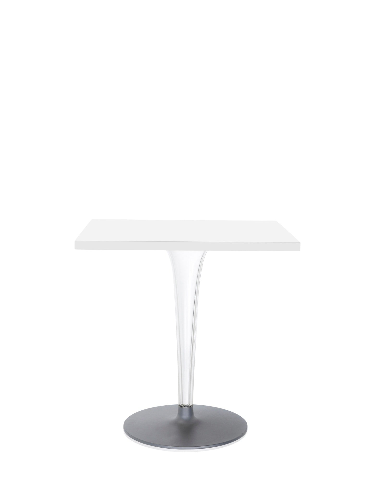 Top Top Square Bar Table by Kartell #WHITE MELAMINE/70 cm/Transparent PMMA