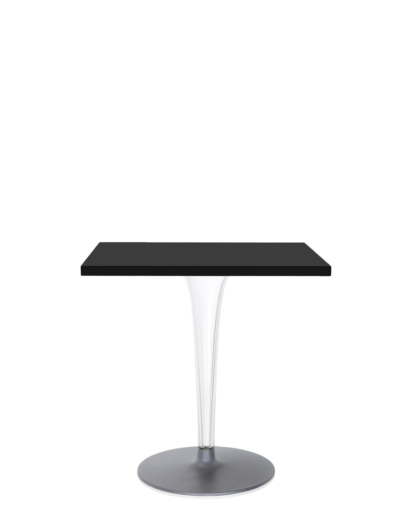 Top Top Square Bar Table by Kartell #BLACK MELAMINE/70 cm/Transparent PMMA