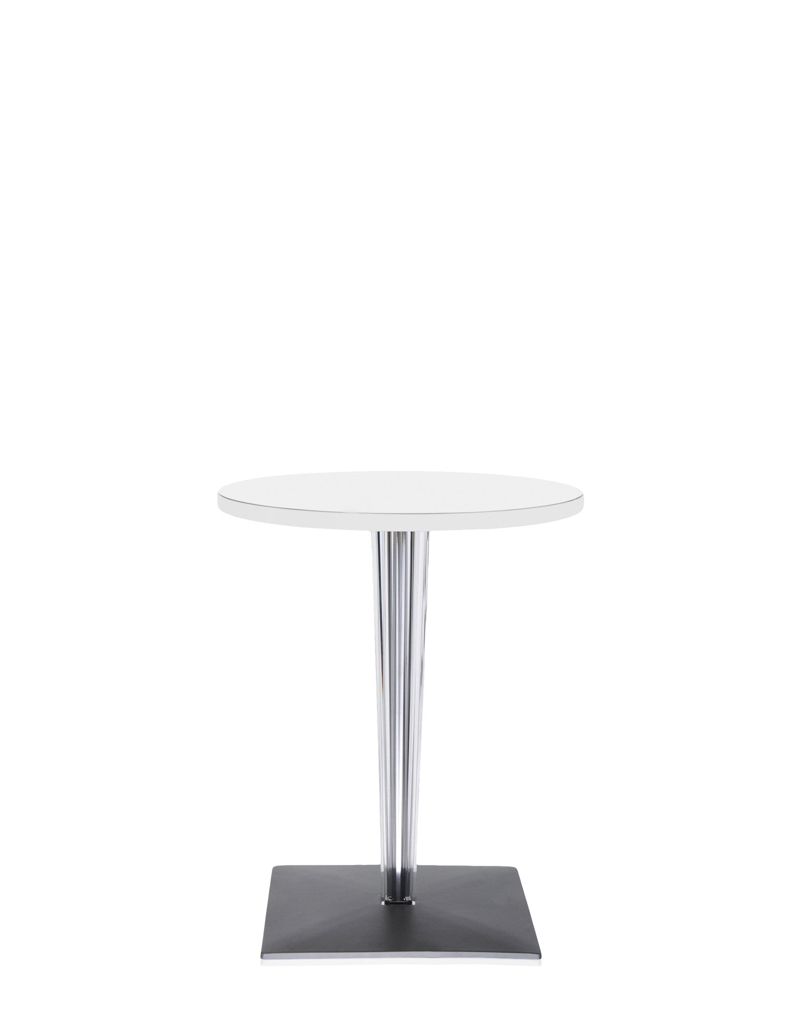 Top Top Round Outdoor Bar Table by Kartell #WHITE MELAMINE/60 cm/Transparent PMMA with chrome-plated steel internal