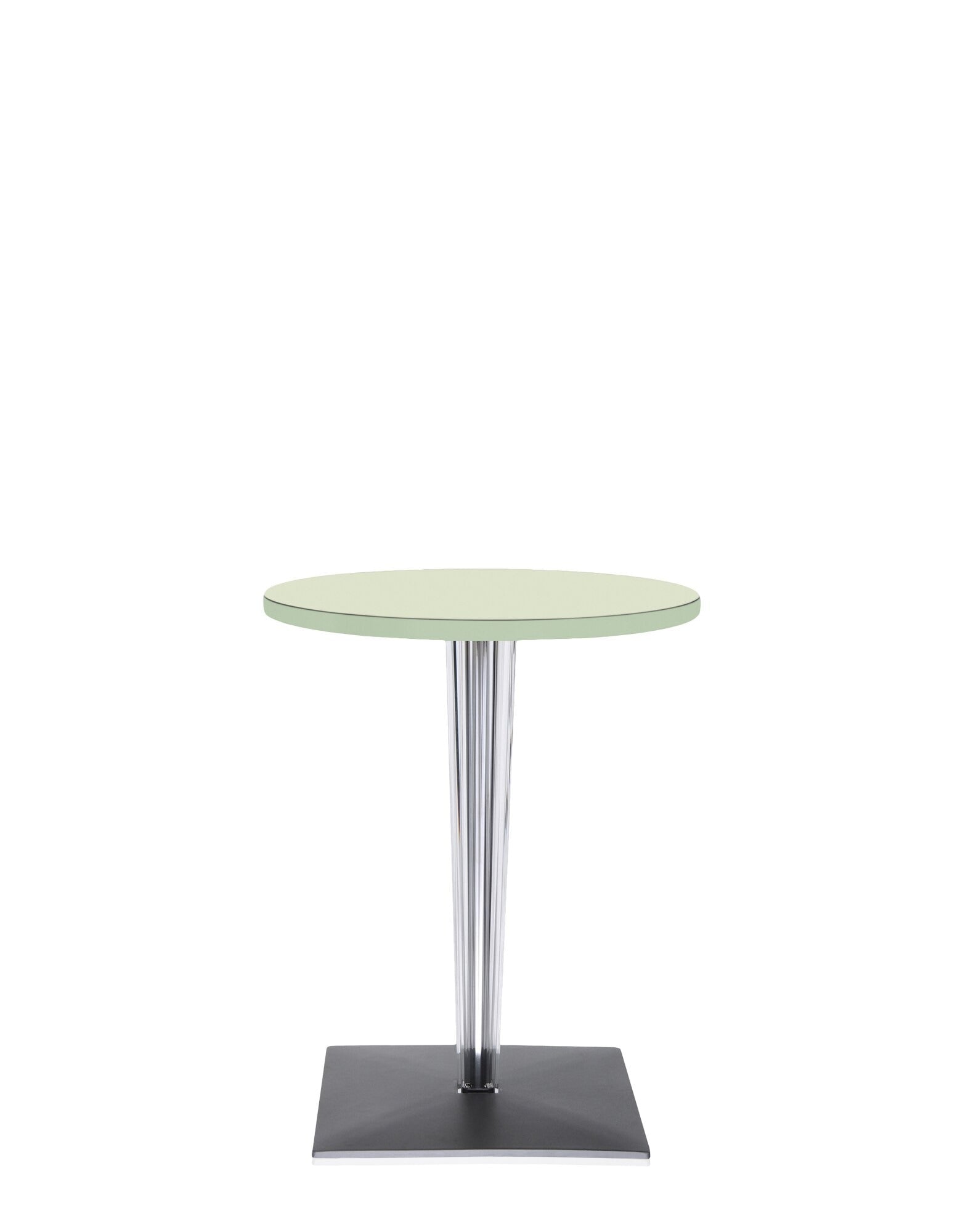 Top Top Round Outdoor Bar Table by Kartell #GREEN MELAMINE/60 cm/Transparent PMMA with chrome-plated steel internal