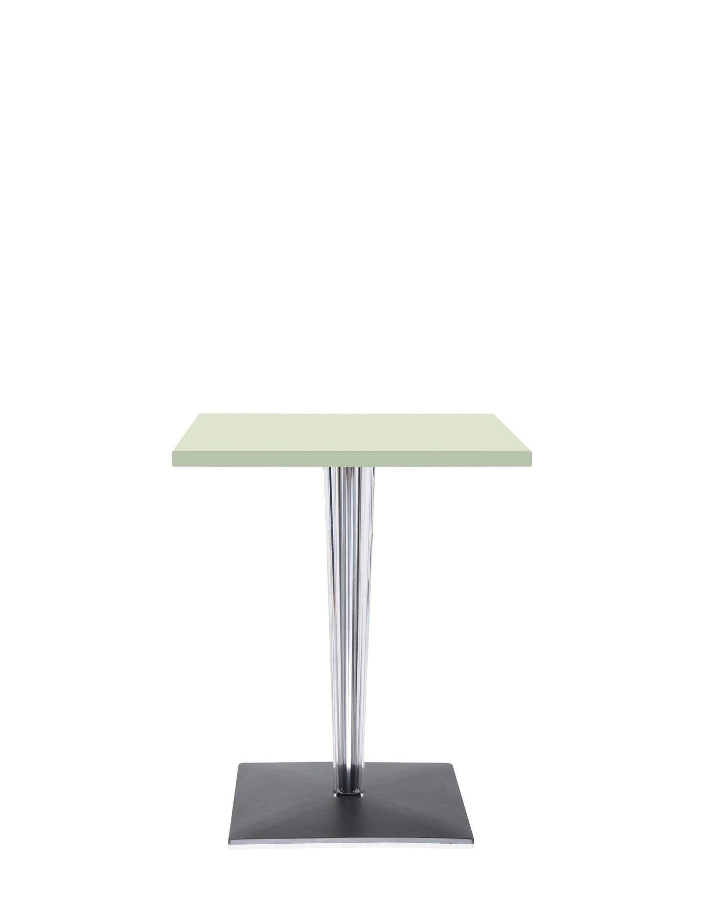 Top Top Square Bar Table by Kartell #GREEN/60 cm/Transparent PMMA with chrome-plated steel internal