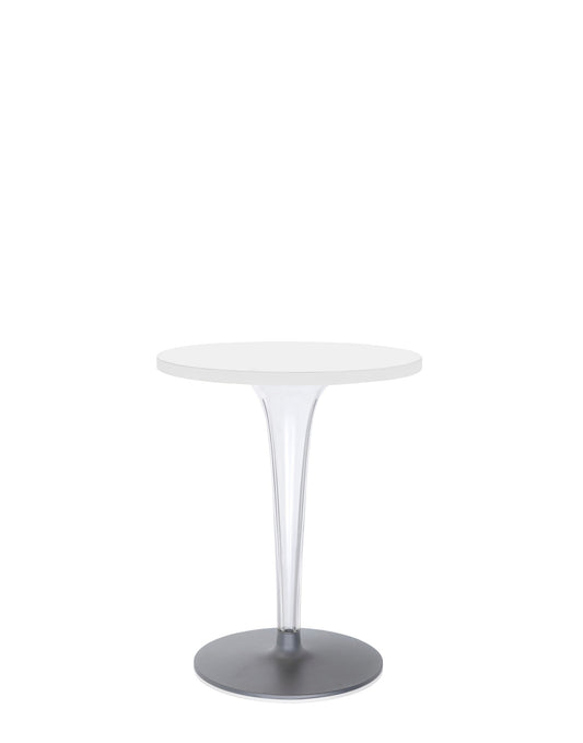 Top Top Round Bar Table by Kartell #WHITE LAMINATE/60 cm/Transparent PMMA