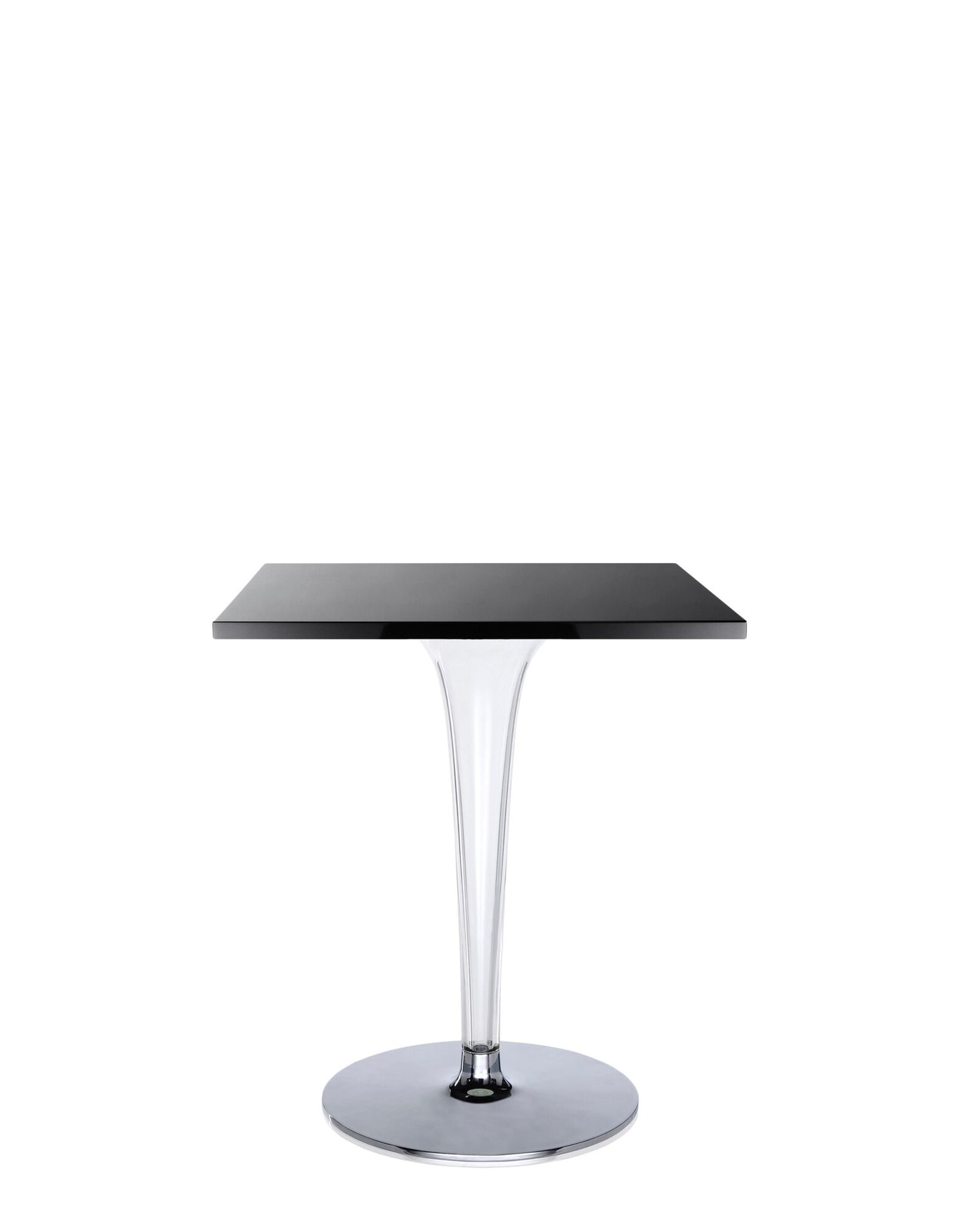 Top Top Square Bar Table by Kartell #BLACK LAMINATE/60 cm/Transparent PMMA