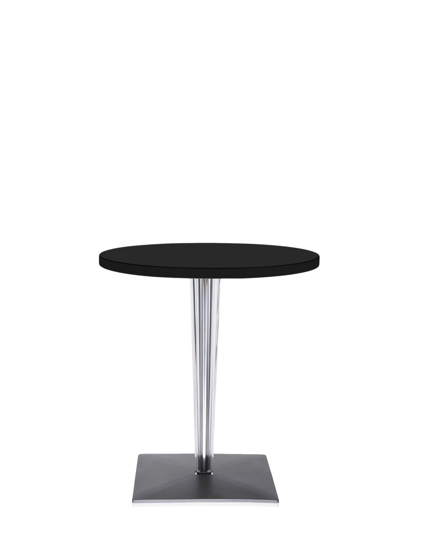 Top Top Round Bar Table by Kartell #BLACK LAMINATE/70 cm/Transparent PMMA with chrome-plated steel internal