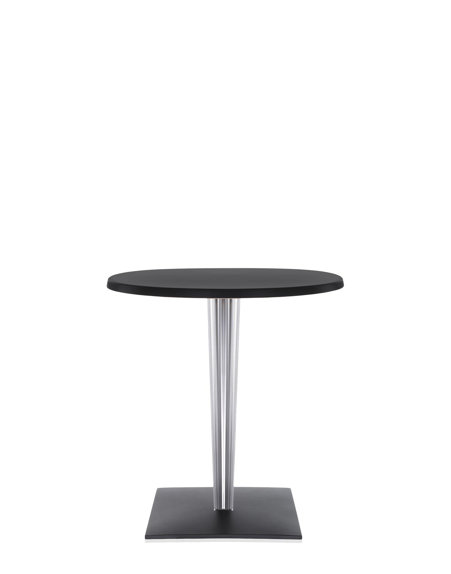 Top Top Per DR. YES Square Bar Table by Kartell #BLACK/60 cm/Transparent PMMA with chrome-plated steel internal