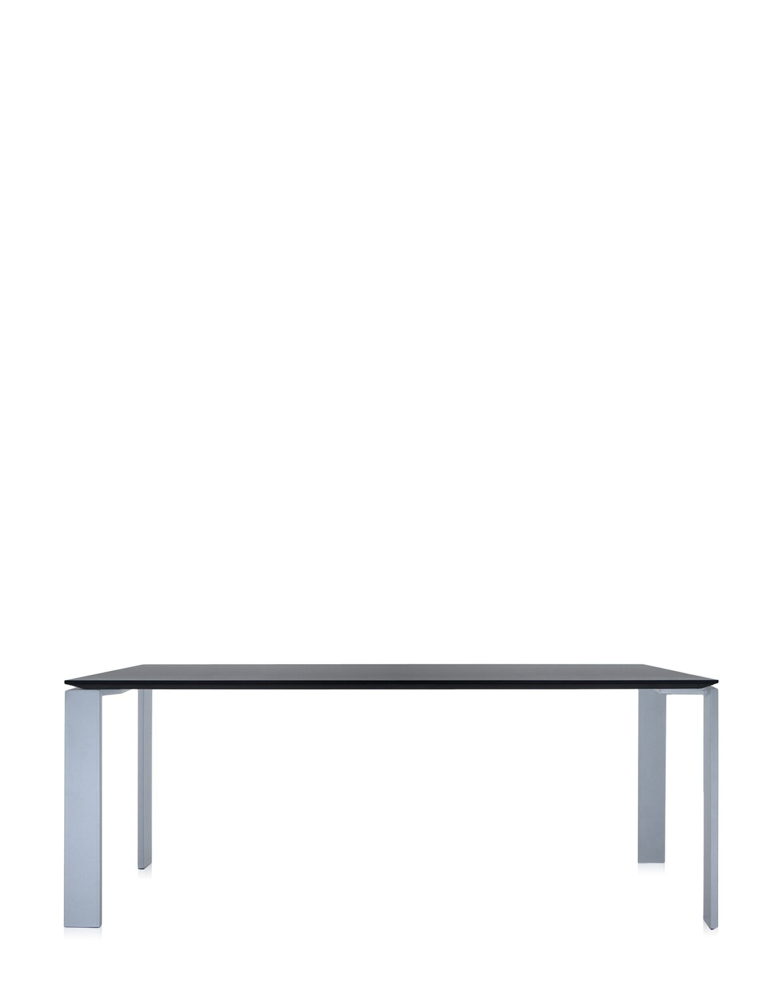 Four Soft Touch Desk by Kartell #ALLUMINIUM/BLACK/190x79 cm/