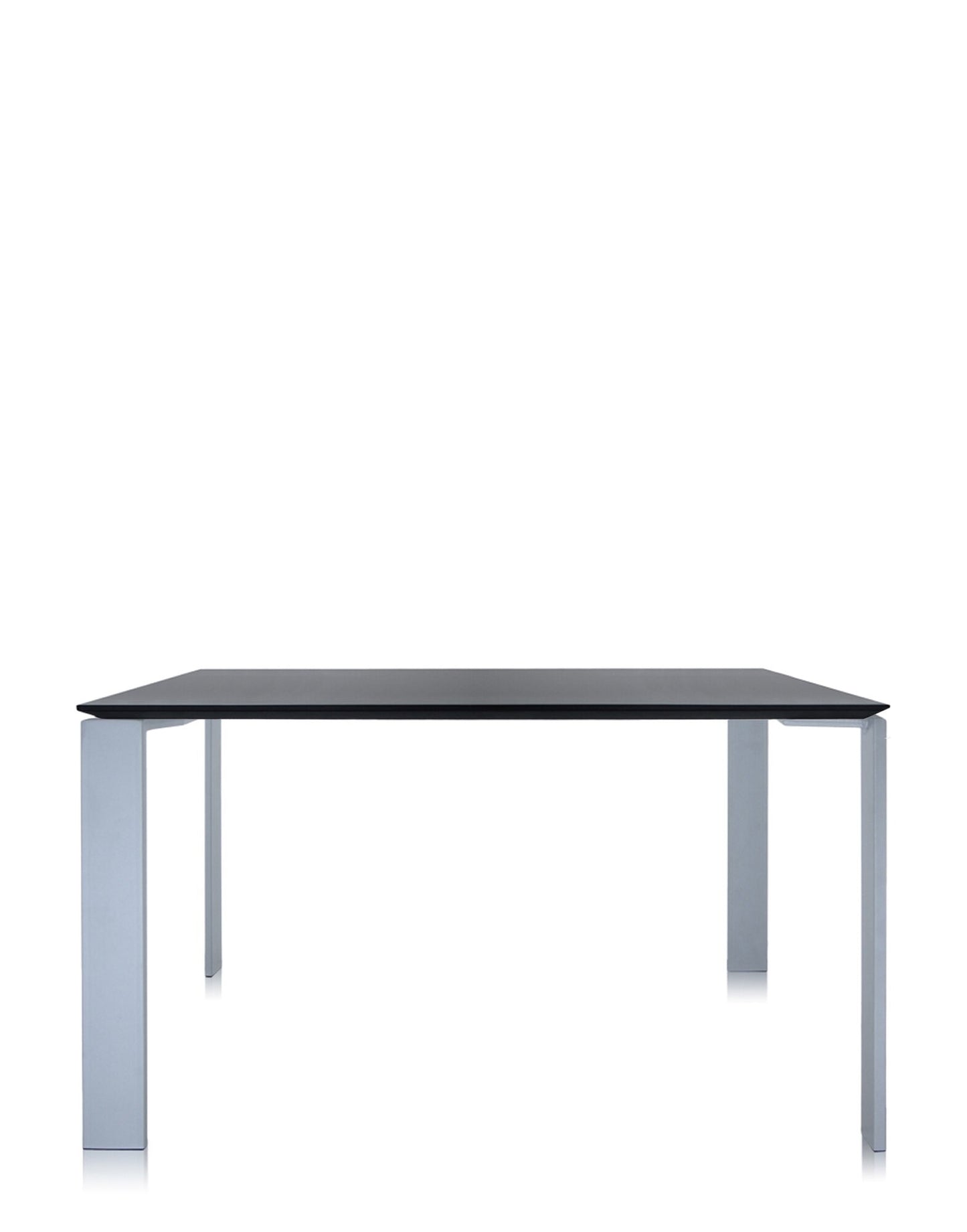 Four Soft Touch Square Desk by Kartell #BLACK/ALLUMINIUM/