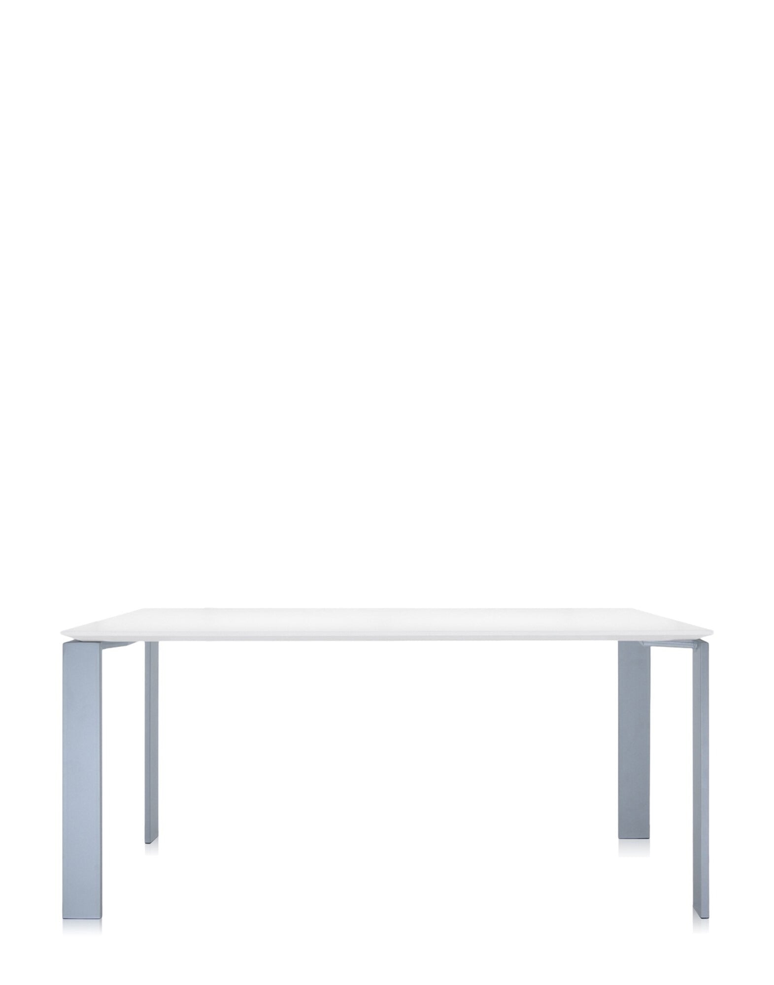 Four Rectangular Desk by Kartell #ALLUMINIUM/WHITE/190x79 cm/