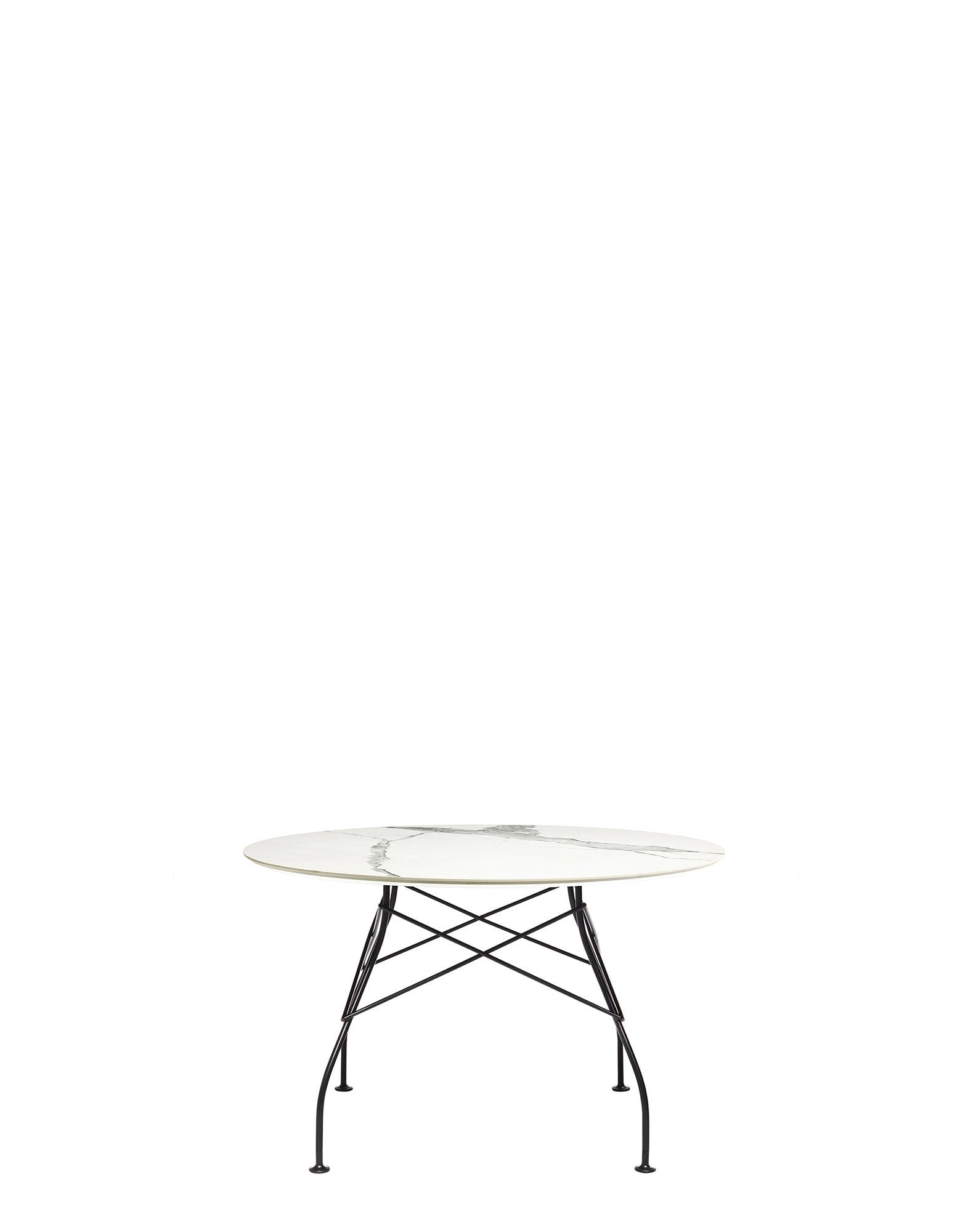 Glossy Marble Round Table by Kartell #WHITE MARBLE/MATT BLACK PAINTEED STEEL/