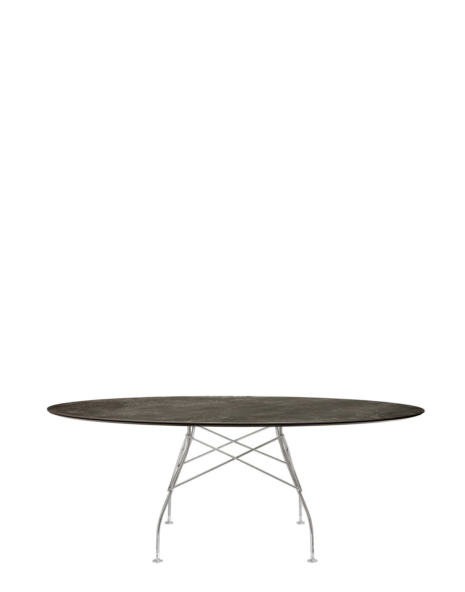 Glossy Marble Oval Table by Kartell