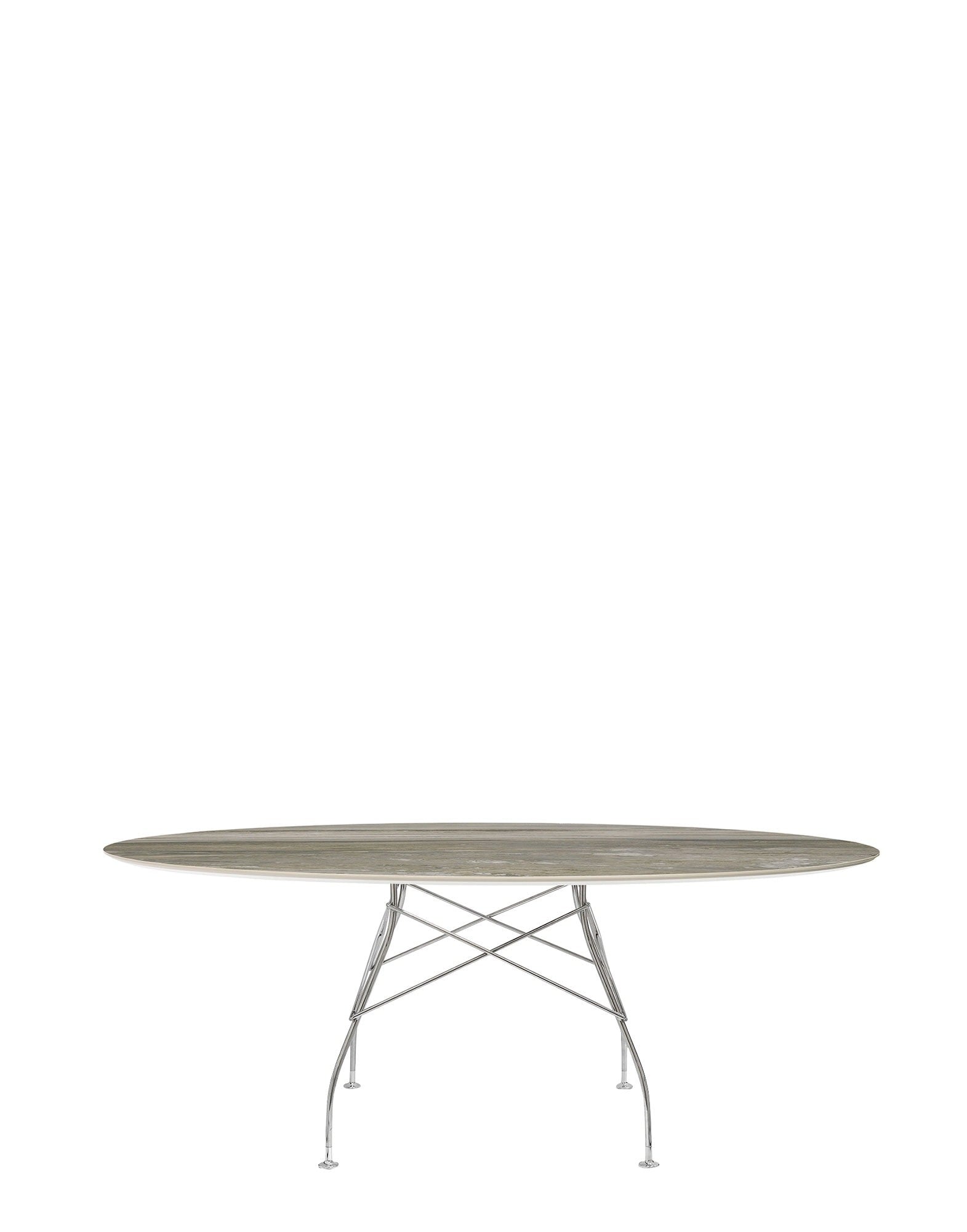 Glossy Marble Oval Table by Kartell