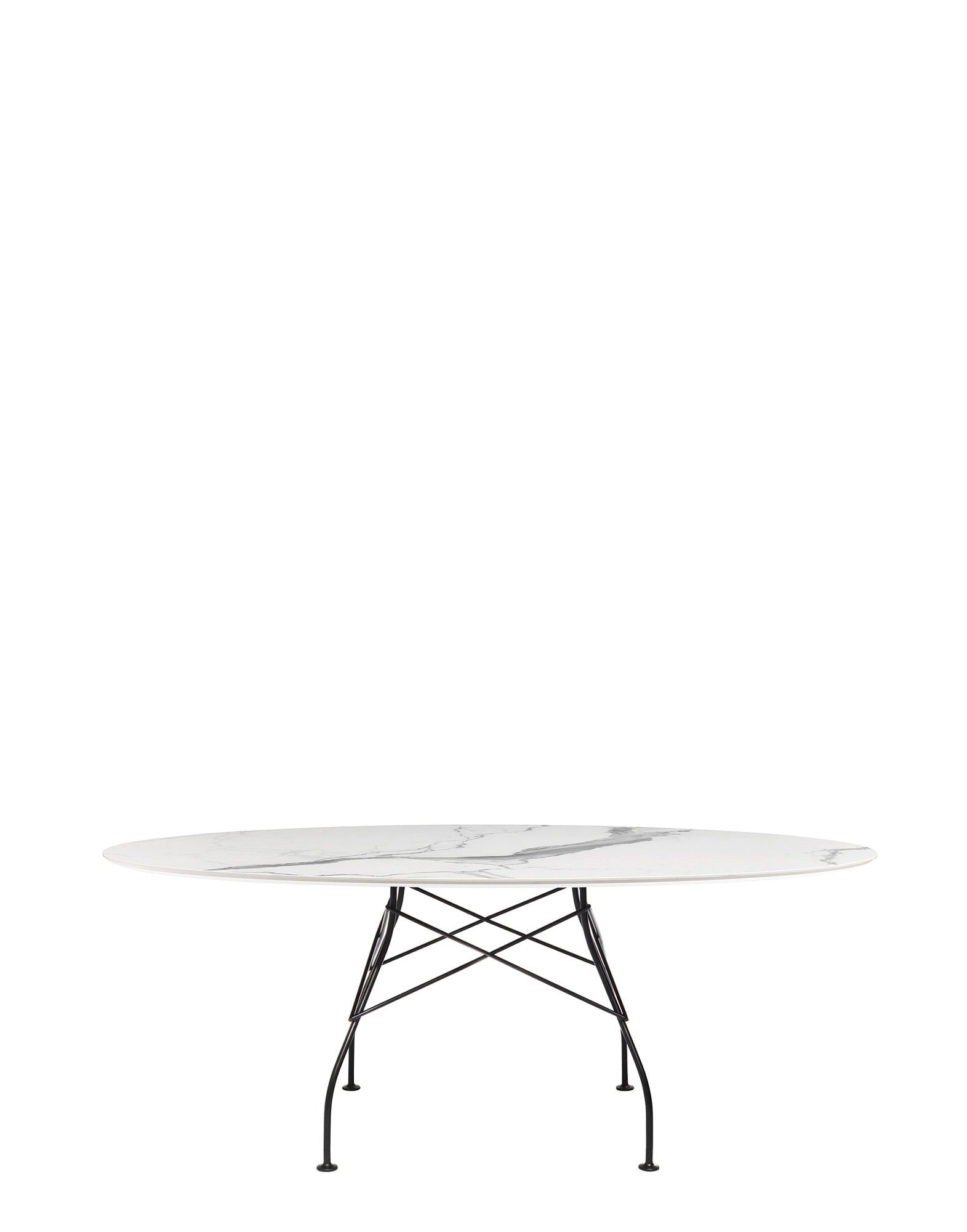 Glossy Marble Oval Table by Kartell