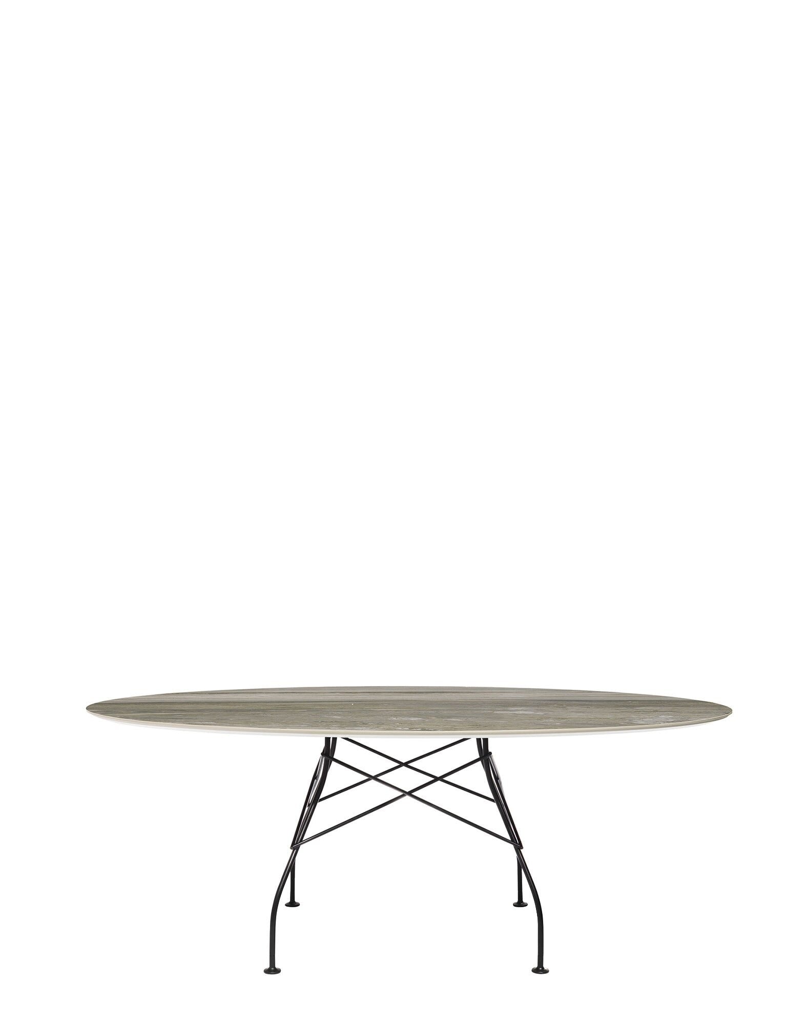 Glossy Marble Oval Table by Kartell