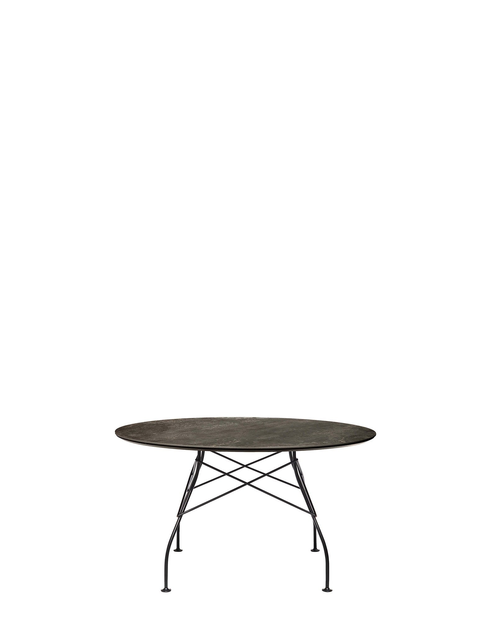 Glossy Round Table by Kartell #AGED BRONZE/MATT BLACK PAINTEED STEEL/