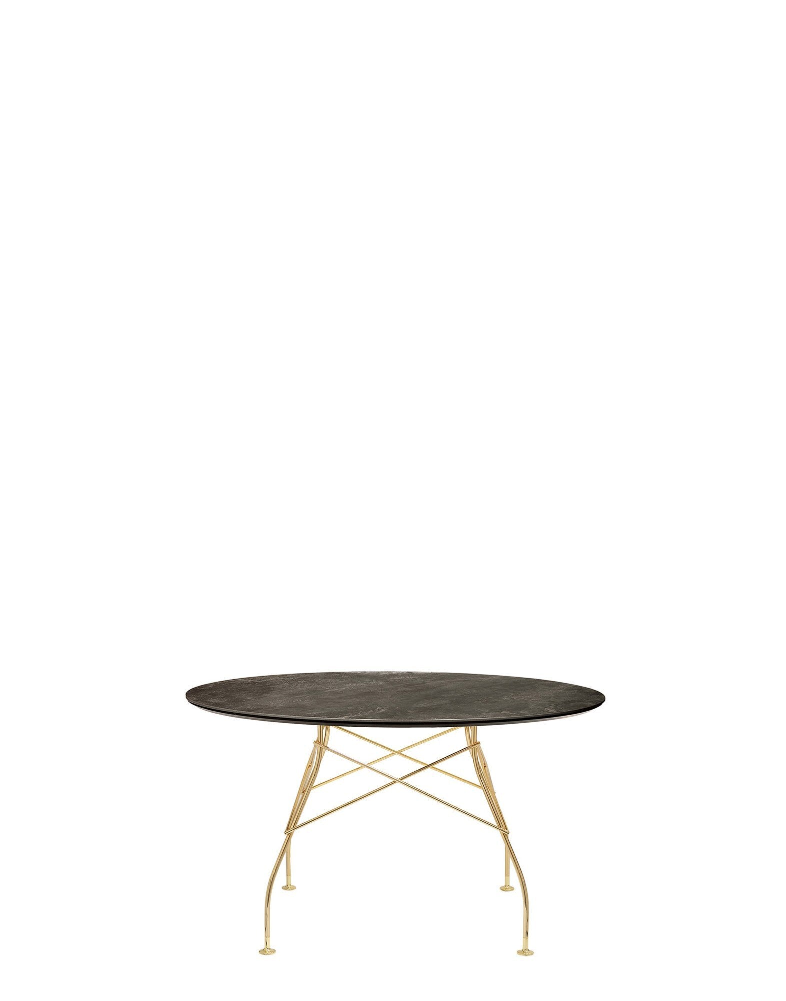 Glossy Round Table by Kartell #AGED BRONZE/GOLD CHROME STEEL/