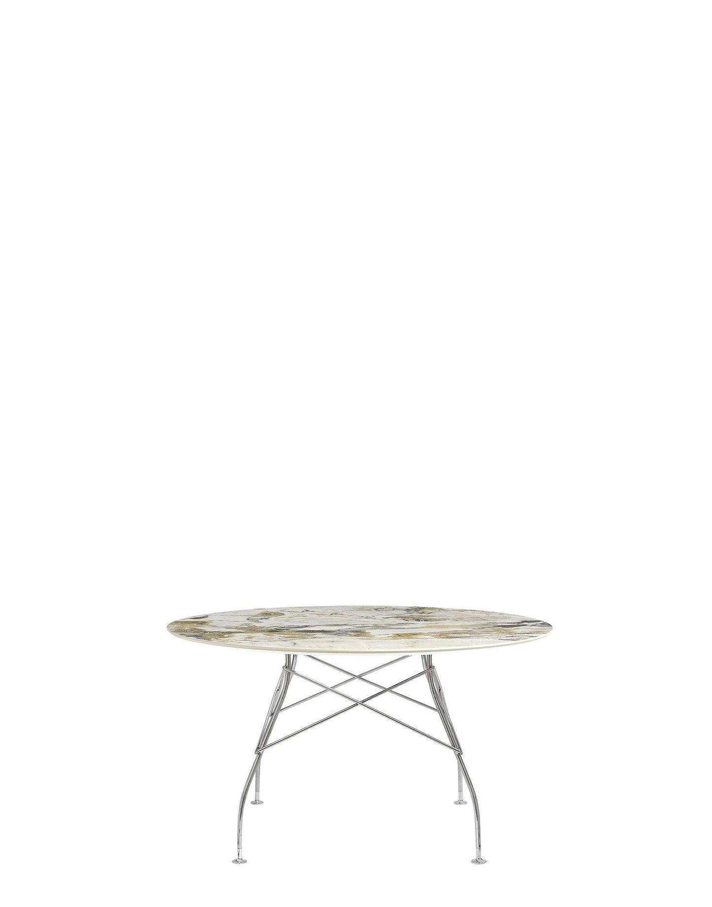 Glossy Round Table by Kartell #SYMPHONIE/CHROME STEEL/