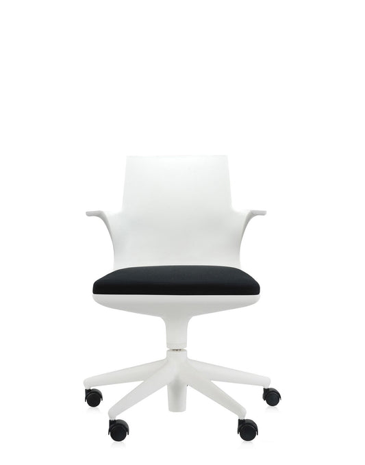 Spoon Swivel Armchair by Kartell #WHITE/BLACK