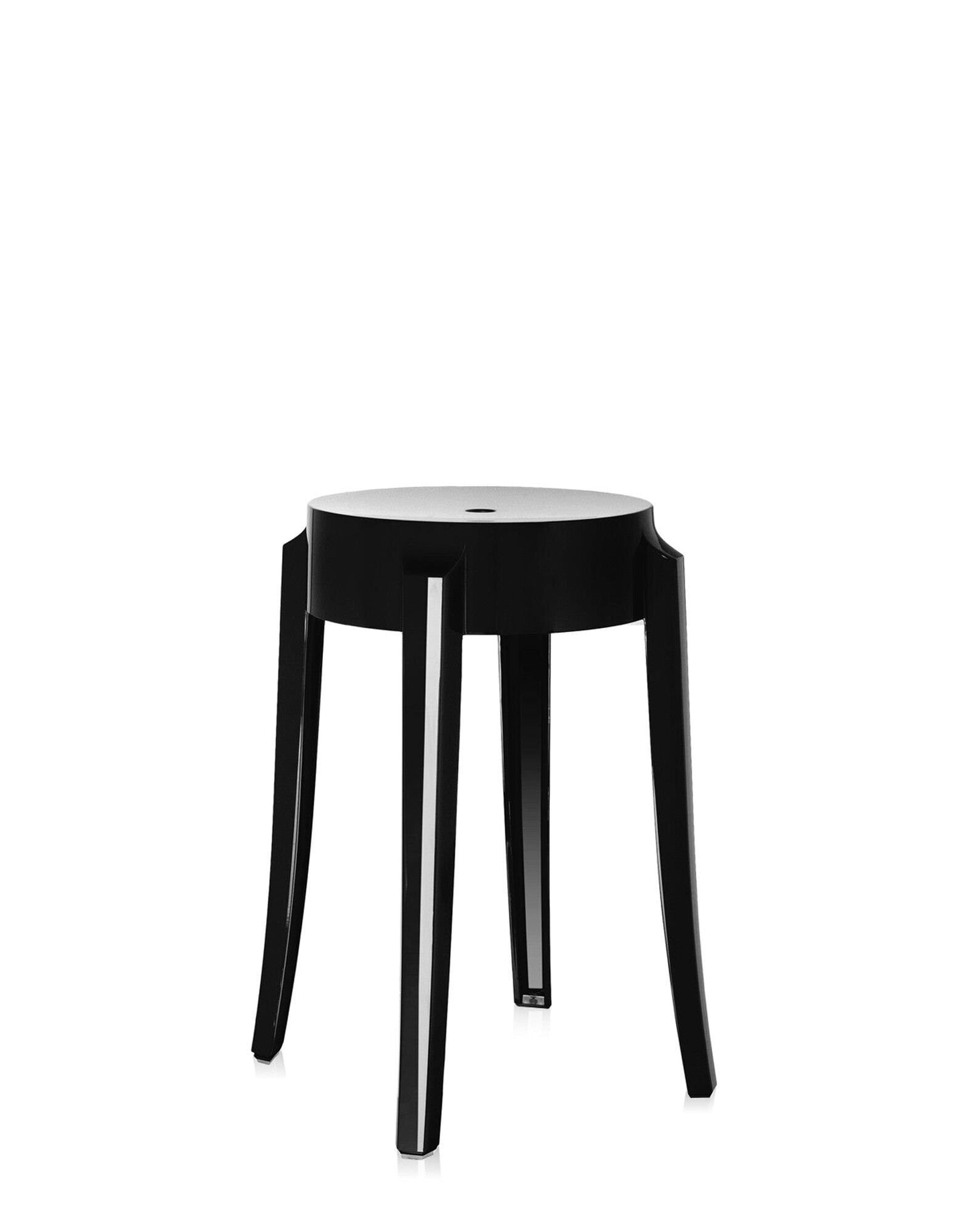 Charles Ghost Stool by Kartell #GLOSSY BLACK/46 CM/