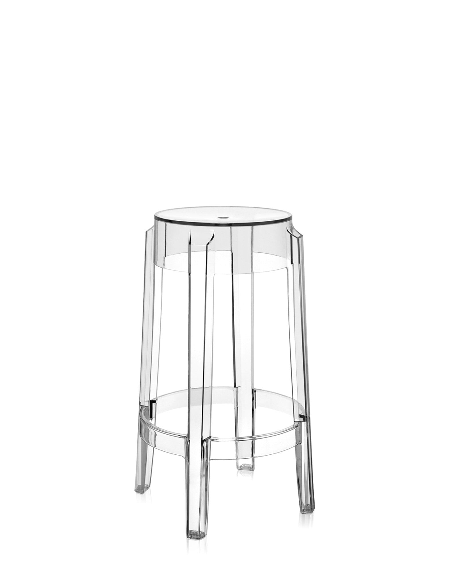 Charles Ghost Bar Stool by Kartell #CRYSTAL/65 CM/