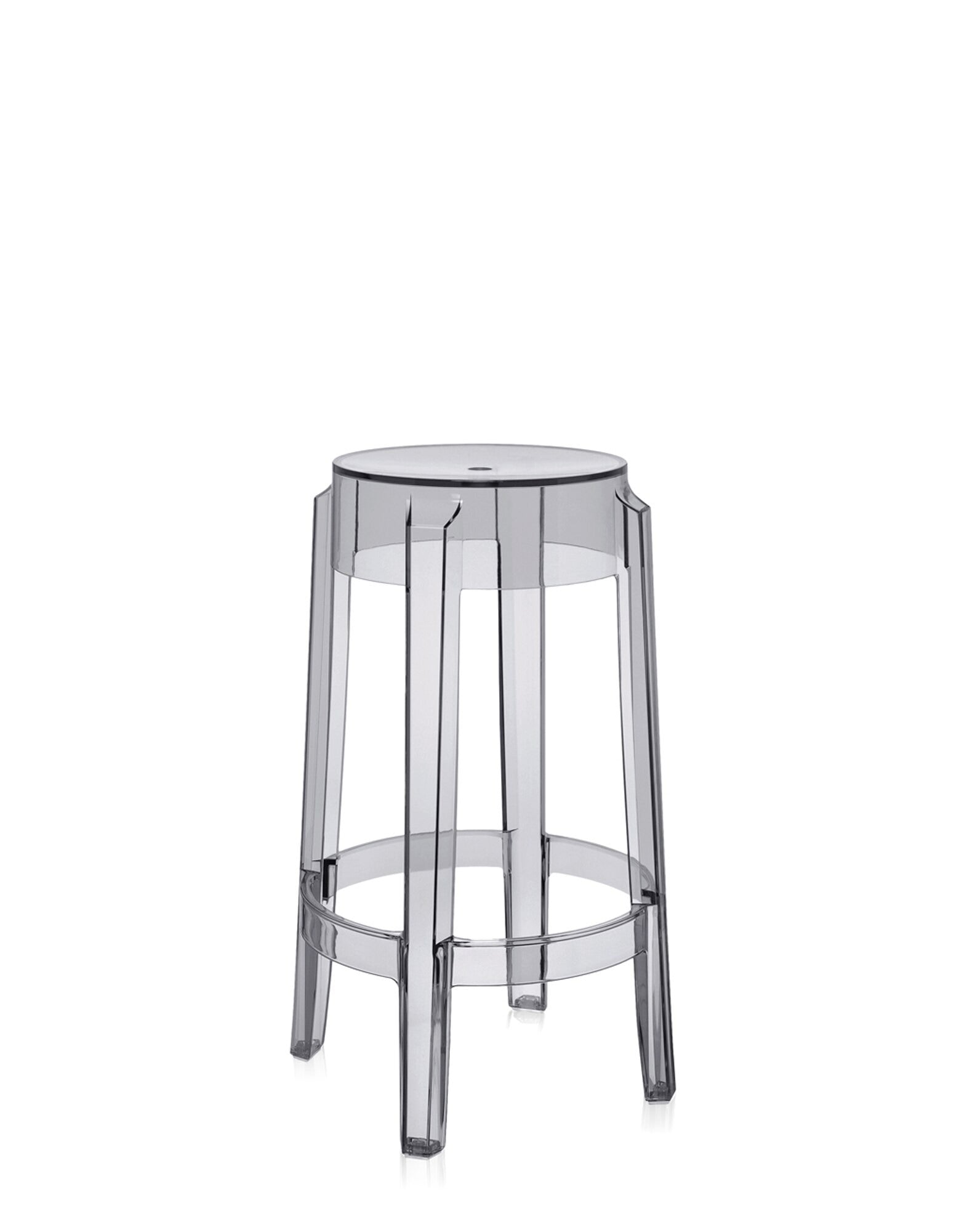 Charles Ghost Bar Stool by Kartell #SMOKE GREY/65 CM/