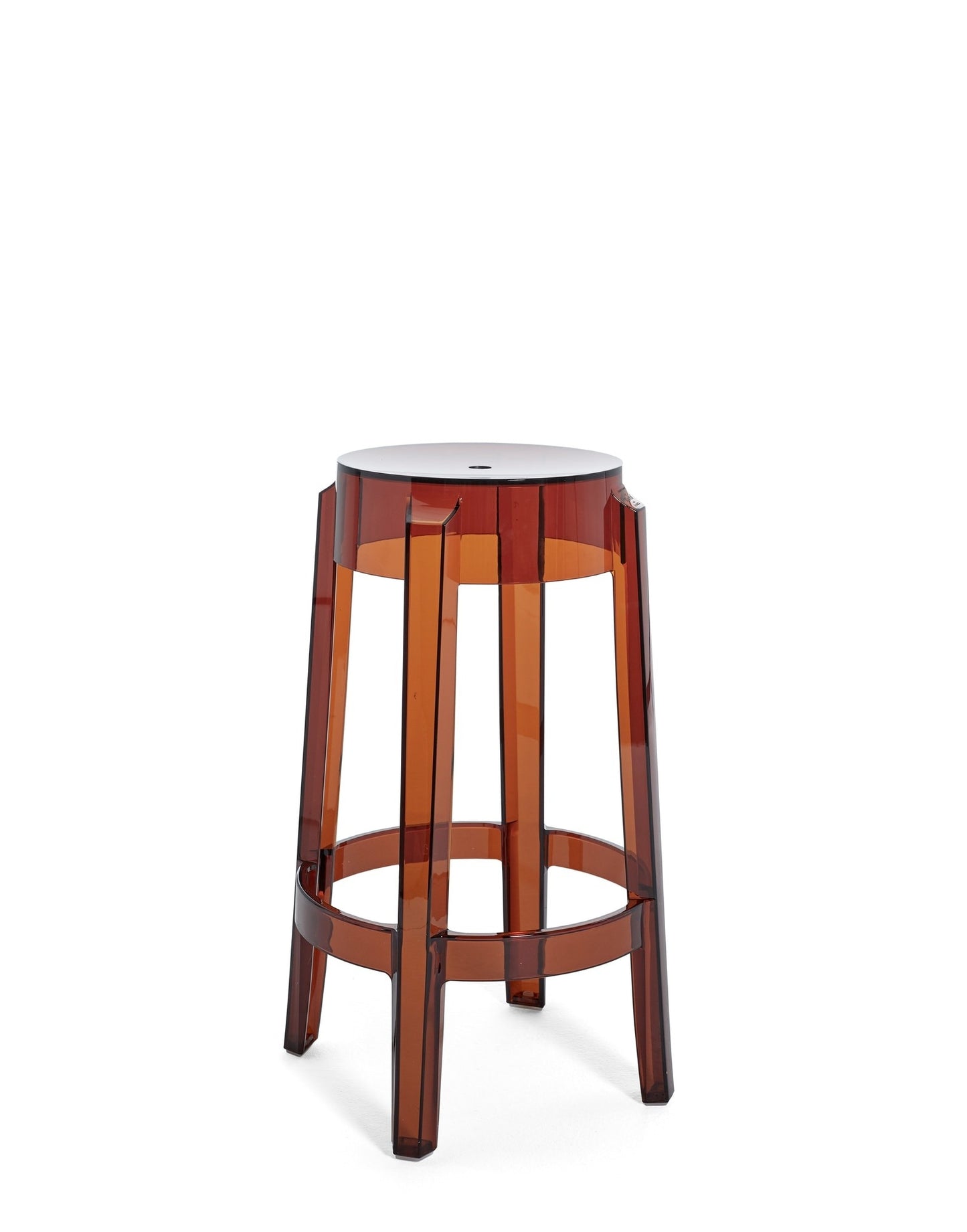 Charles Ghost Bar Stool by Kartell #AMBER/65 CM/