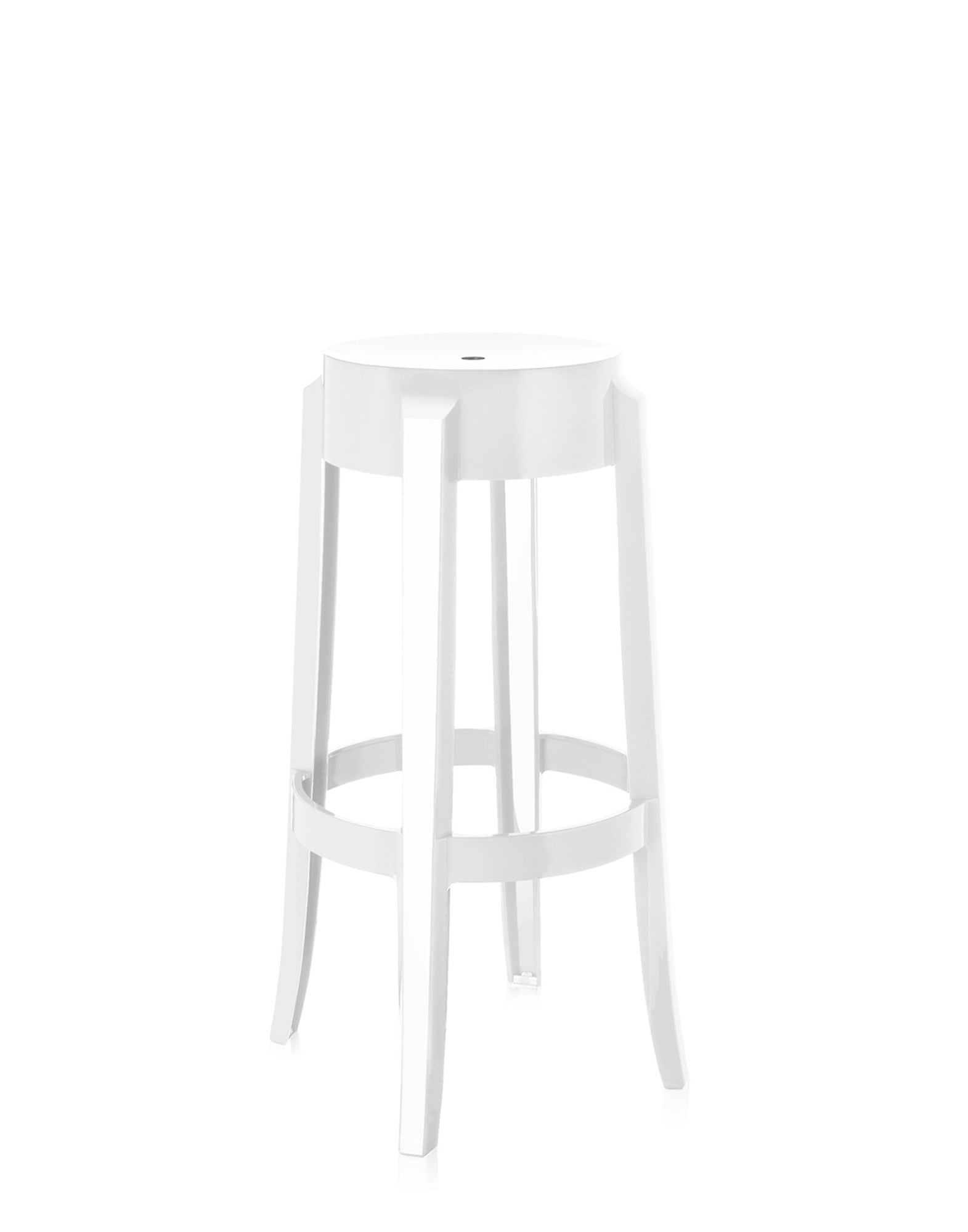 Charles Ghost Bar Stool by Kartell #GLOSSY WHITE/75 CM/