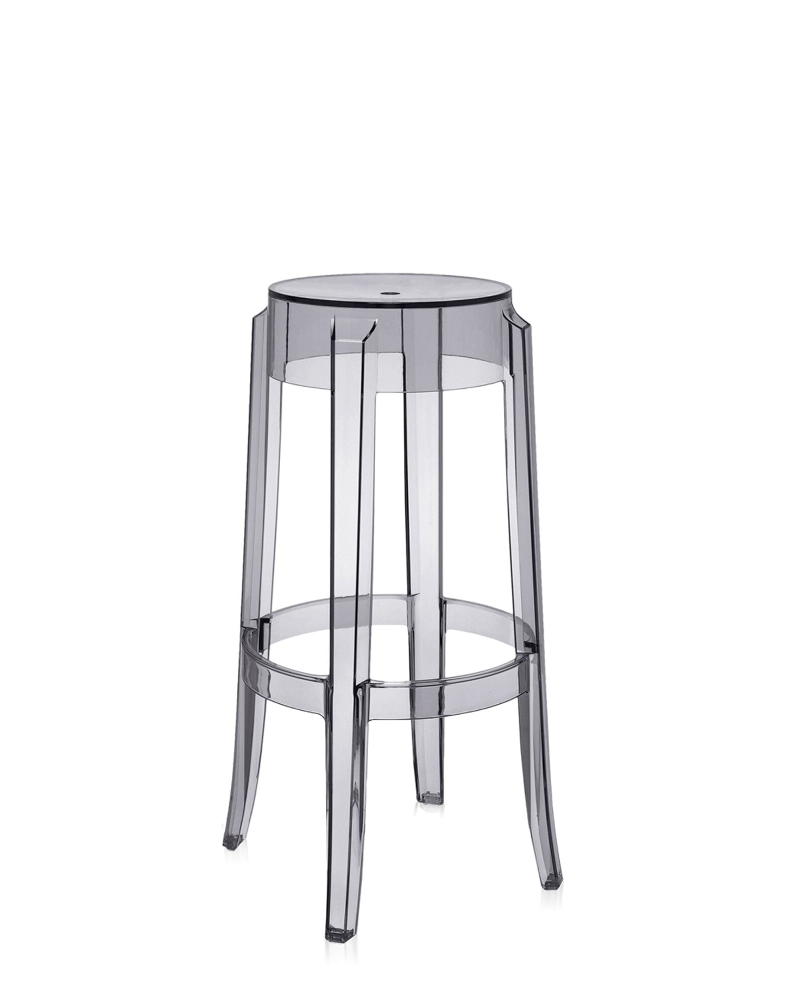 Charles Ghost Bar Stool by Kartell #SMOKE GREY/75 CM/