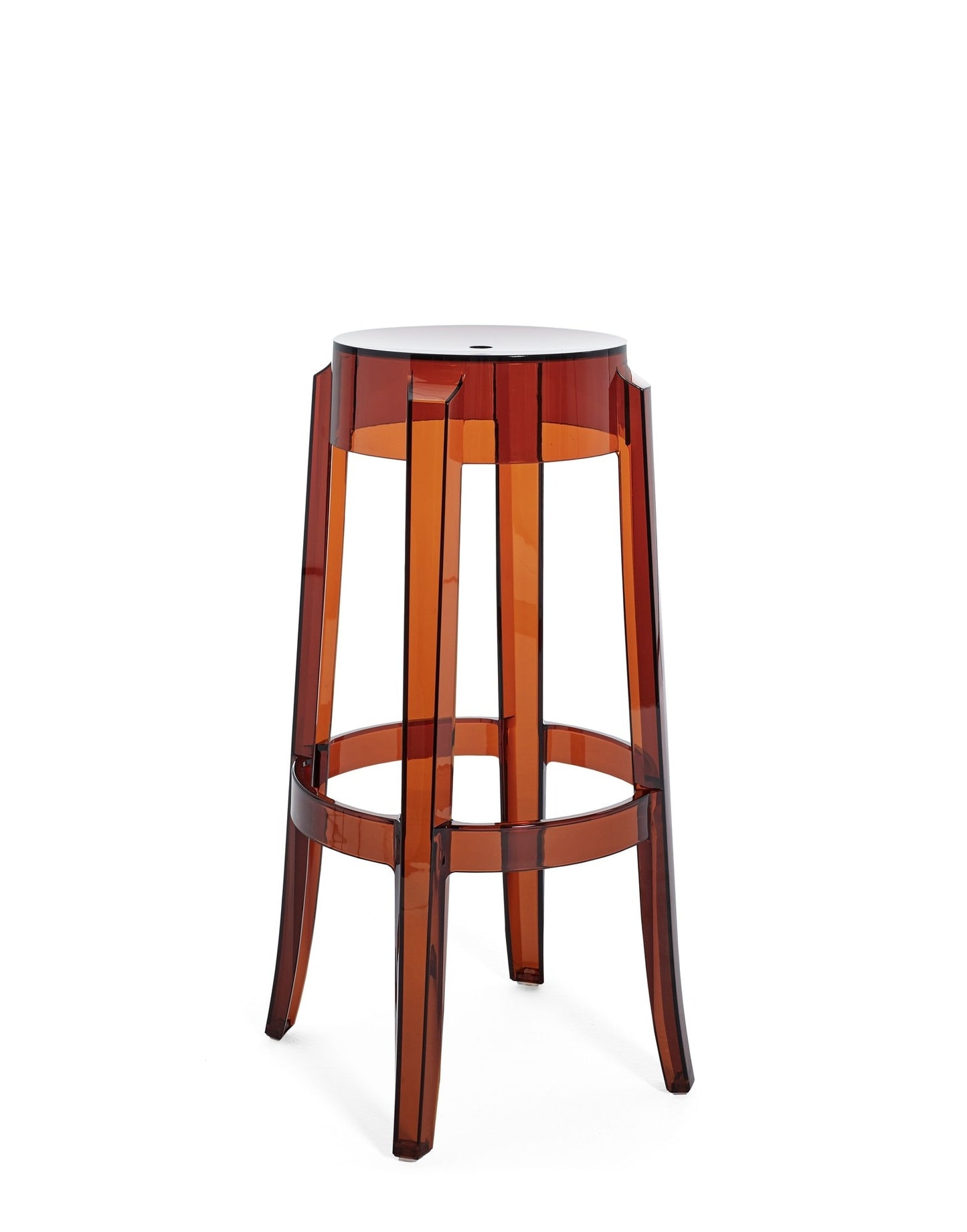 Charles Ghost Bar Stool by Kartell #AMBER/75 CM/