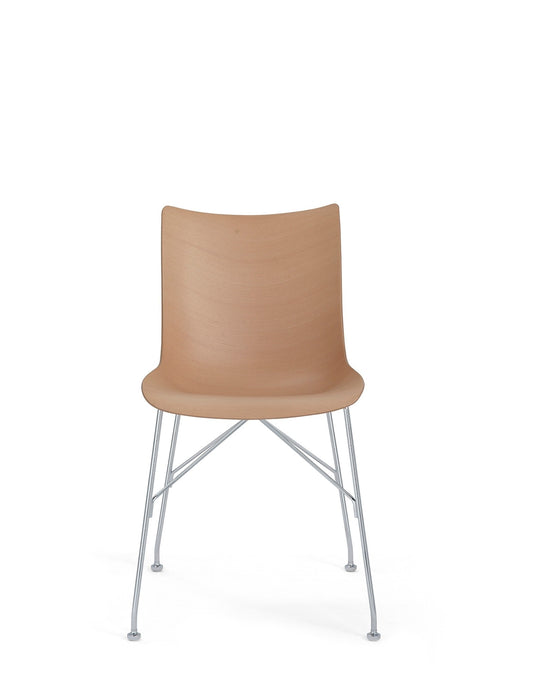 P/WOOD Chair by Kartell #LIGHT WOOD/CHROME/BASIC VENEER/