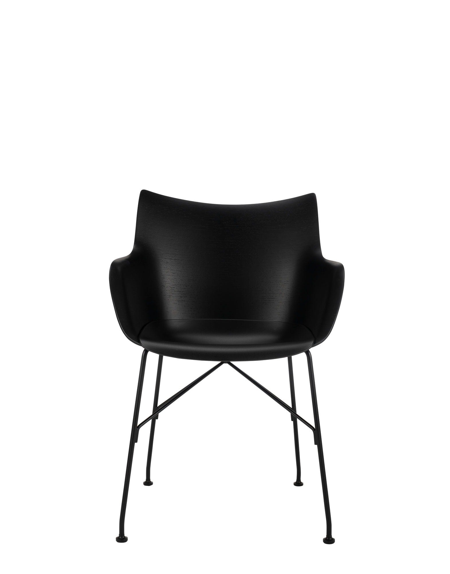 Q/WOOD Armchair by Kartell #BASIC VENEER-BLACK WOOD/BLACK/BLACK