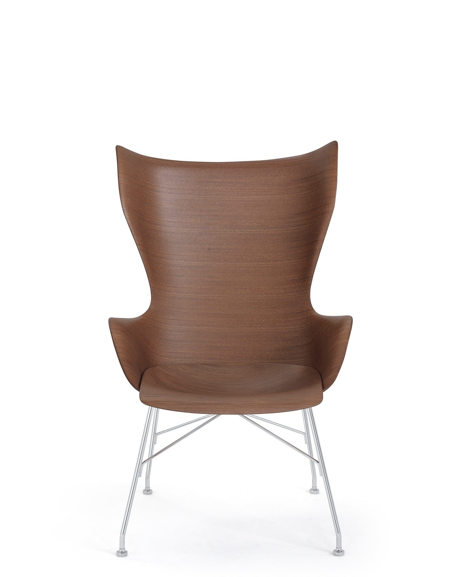 K/WOOD Armchair by Kartell #basic veneer/DARK WOOD / CRHOME/