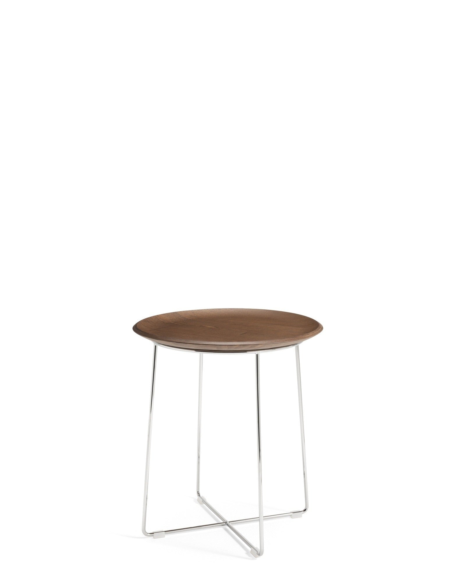 Al Wood Side Table by Kartell #DARK WOOD/CRHOMO/