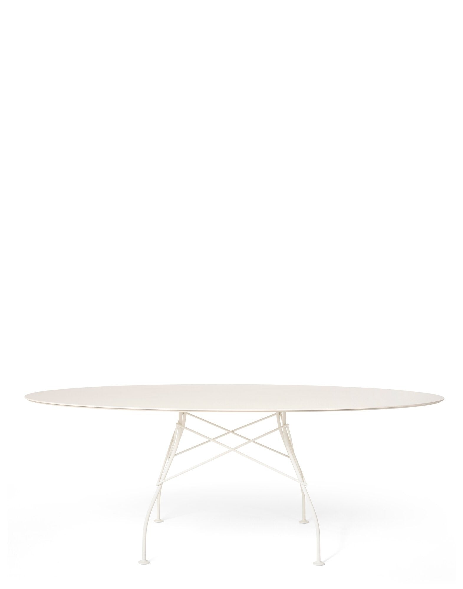 Glossy Outdoor Oval Table by Kartell #WHITE / WHITE