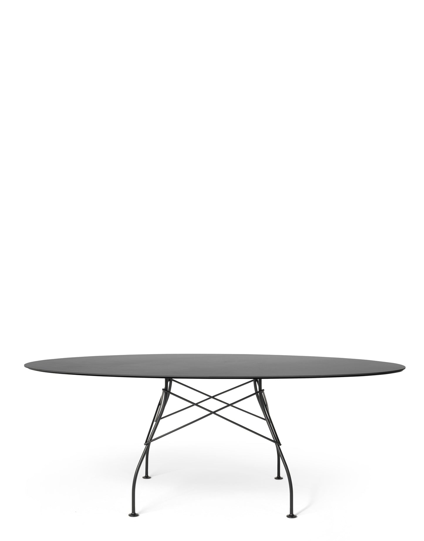 Glossy Outdoor Oval Table by Kartell #BLACK / BLACK