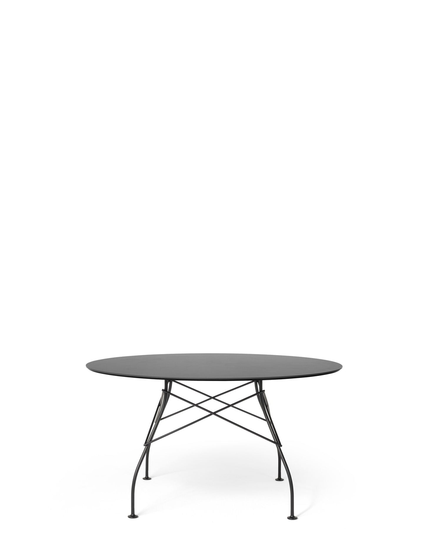 Glossy Outdoor Round Table by Kartell #BLACK / BLACK