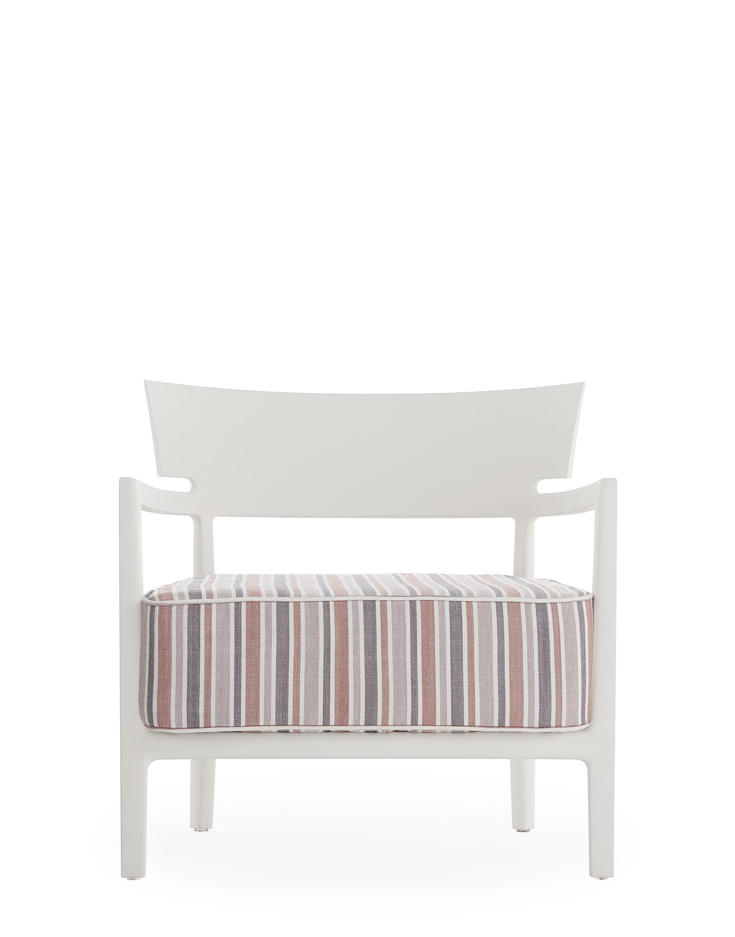 Cara Outdoor Lounge Chair by Kartell #WHITE/BRICK STRIPES