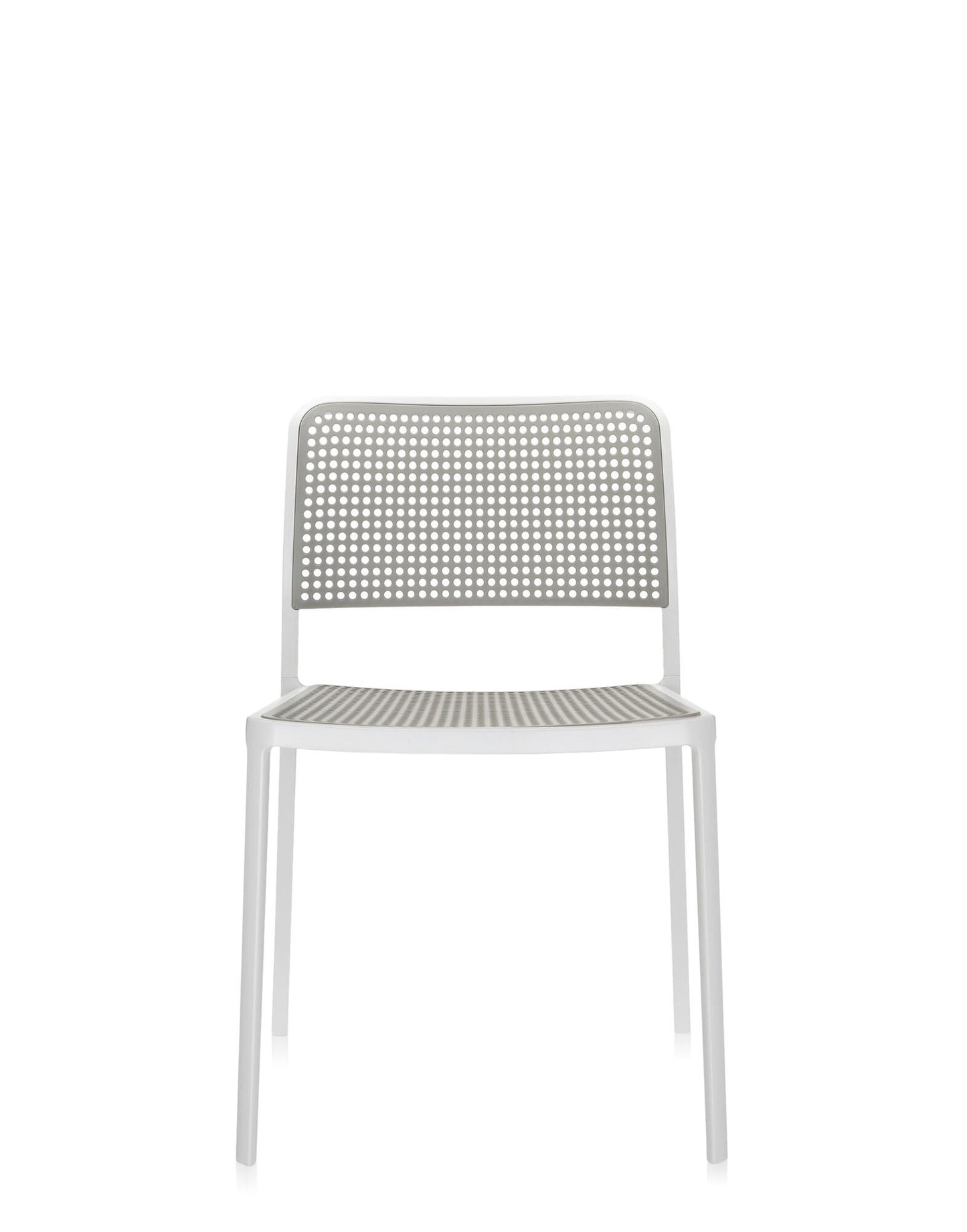 Audrey Chair by Kartell #LIGHT GREY/WHITE PAINTED STEEL/